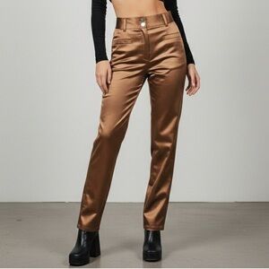 EXPRESS BLEUS Vintage 90s Metallic Copper High Rise Straight Leg Pants